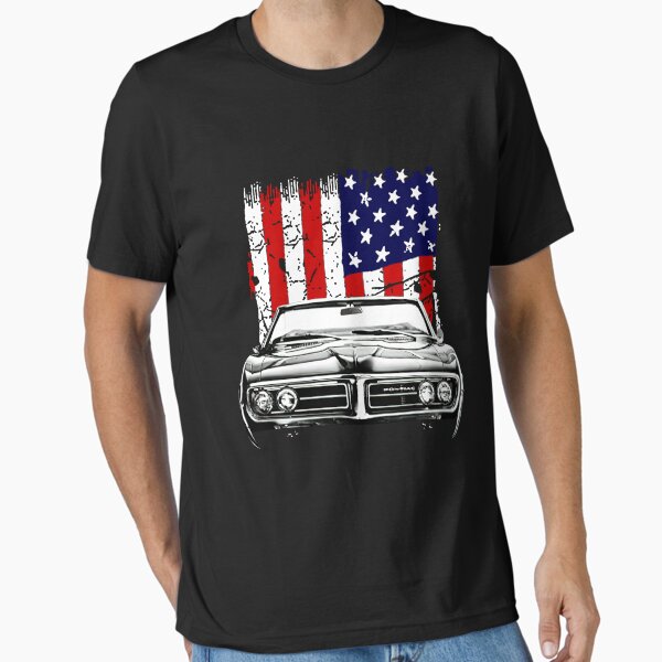 Item preview, 1967 Pontiac Firebird Front Grill View Silhouette with Us Flag designed and sold by DeandraPowee.
