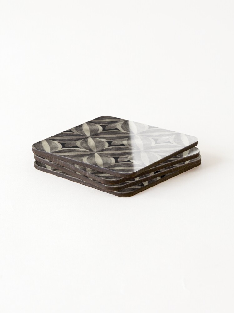 Thumbnail 4 of 5, Coasters (Set of 4), Graphite Trellis designed and sold by Patternifico.