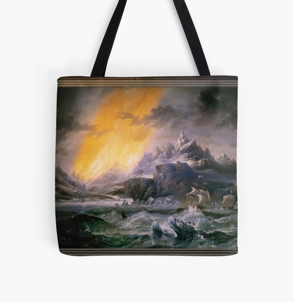 HMS Erebus and Terror in the Antarctic by James Wilson Carmichael Tote Bag