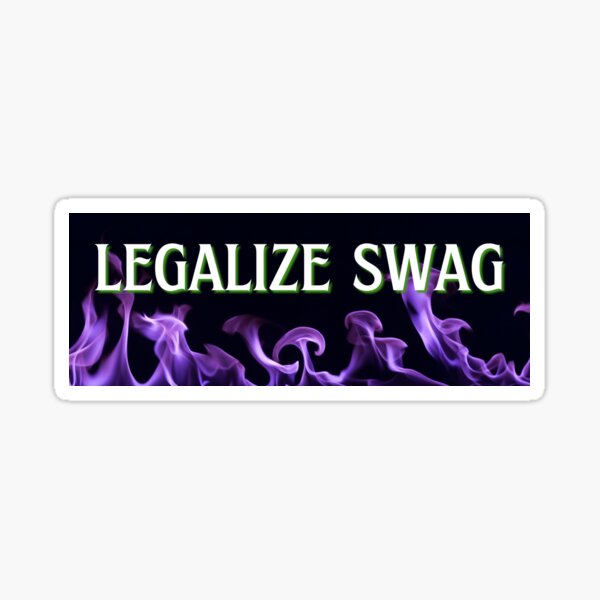 Legalize Swag Purple Flames Bumper Sticker Sticker