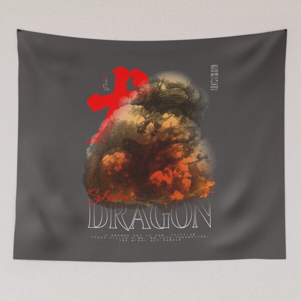 Item preview, Dragon Surrounded by Fire and Smoke with Quote designed and sold by ShishaDragon.