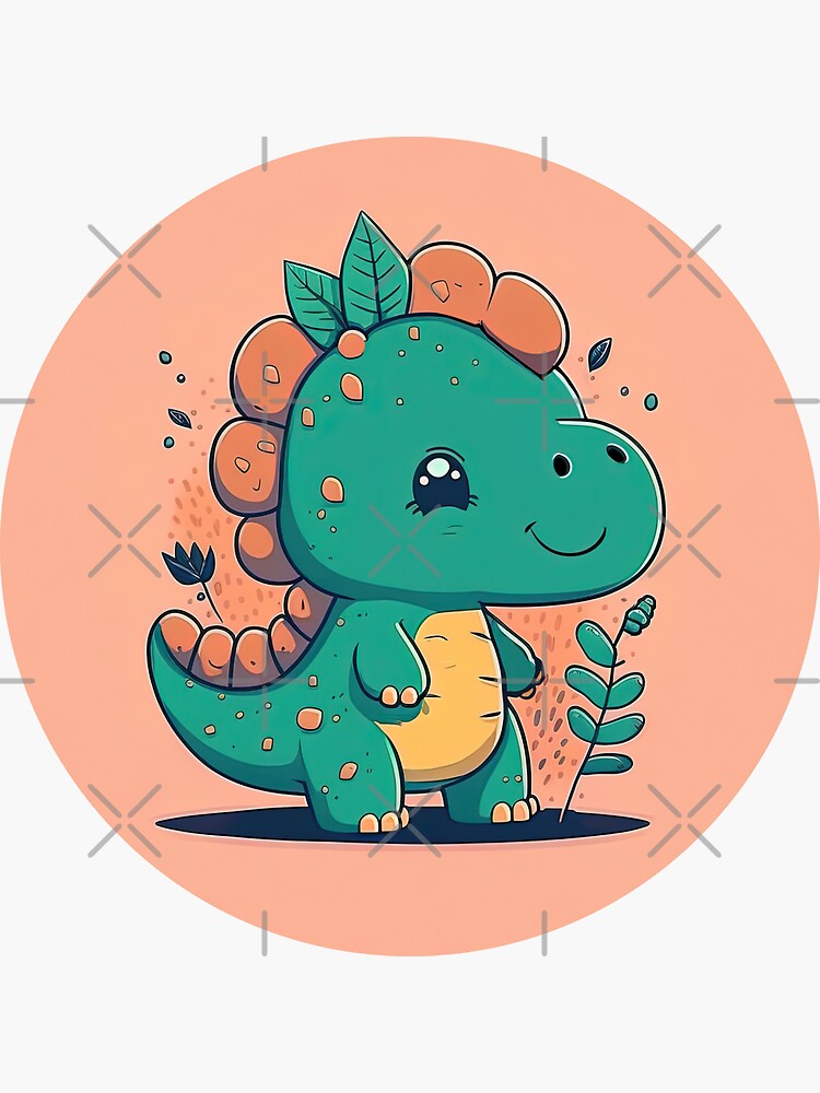 Cute Dino Sticker for Sale by happyfruits