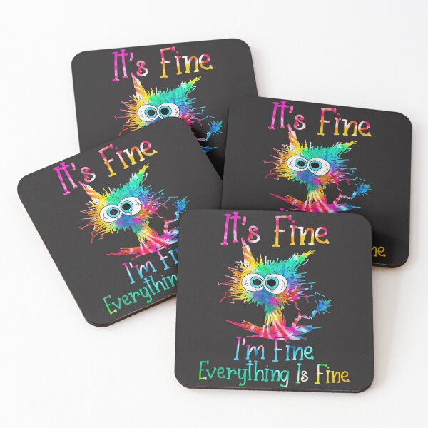 Item preview,  Black Cat it is fine i am Fine Everything Is Fine Funny Cat Tie Dye designed and sold by sernasreymanu.