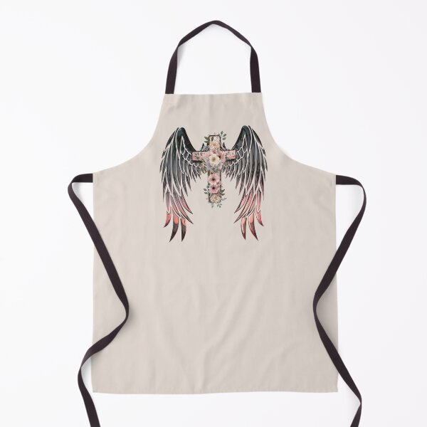 Item preview, Beautiful Floral Cross with Wings - Female Christian T-shirt designed and sold by Chez-Creations.