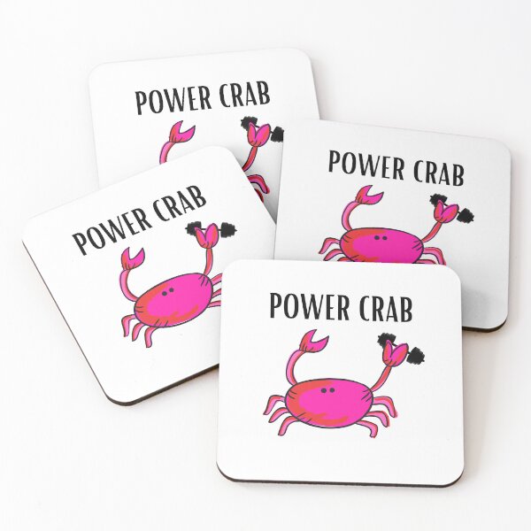 Item preview, POWER CRAB PINK FUNNY WHITE BACKGROUND BAR BELL designed and sold by EllieMonroe.