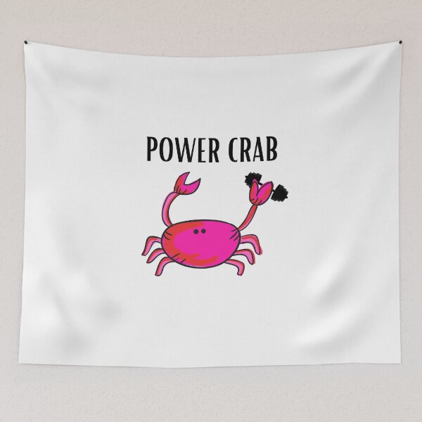 Item preview, POWER CRAB PINK FUNNY WHITE BACKGROUND BAR BELL designed and sold by EllieMonroe.