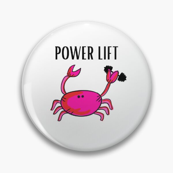 Item preview, POWER LIFT CRAB PINK FUNNY WHITE BACKGROUND BAR BELL designed and sold by EllieMonroe.