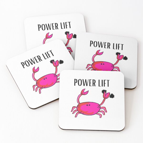 Item preview, POWER LIFT CRAB PINK FUNNY WHITE BACKGROUND BAR BELL designed and sold by EllieMonroe.