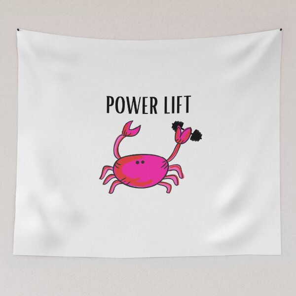 Item preview, POWER LIFT CRAB PINK FUNNY WHITE BACKGROUND BAR BELL designed and sold by EllieMonroe.