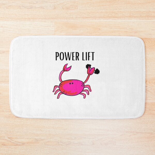 Item preview, POWER LIFT CRAB PINK FUNNY WHITE BACKGROUND BAR BELL designed and sold by EllieMonroe.