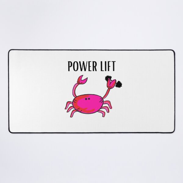 Item preview, POWER LIFT CRAB PINK FUNNY WHITE BACKGROUND BAR BELL designed and sold by EllieMonroe.