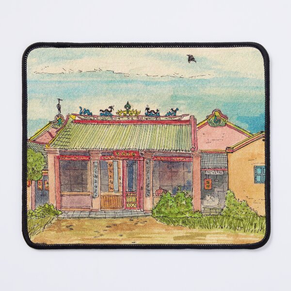 Item preview, Ilustración de acuarela del templo budista Phan Thiet, Vietnam designed and sold by Wall-Art-Sketch.