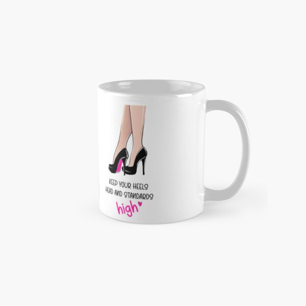 Coffee Mug Coco Chanel Quote in German Fraun High Heels-Pink