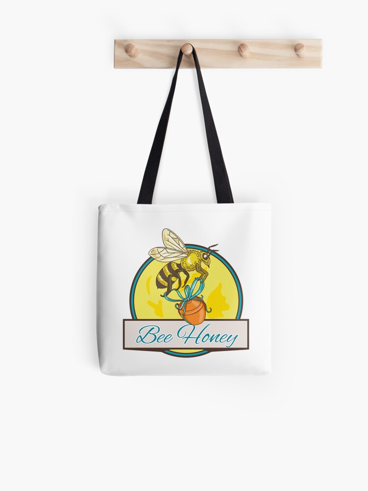 Bee Carrying Honey Pot Drawing Tote Bag by Aloysius Patrimonio