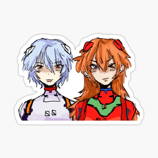 rei and Asuka stickers!!  Sticker for Sale by tokokoyoo