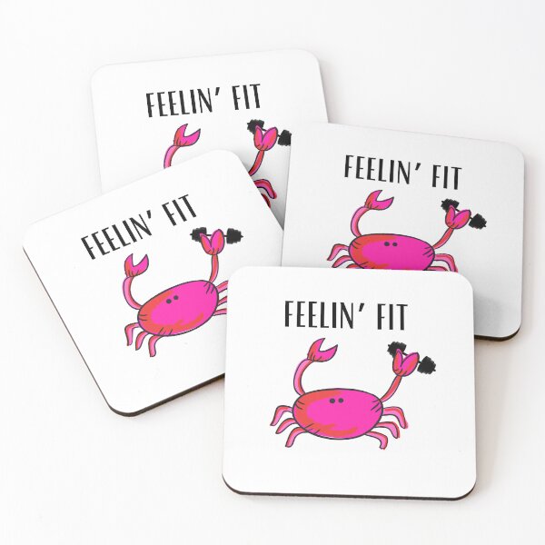 Item preview, FEELIN’ FIT CRAB PINK FUNNY WHITE BACKGROUND BAR BELL designed and sold by EllieMonroe.