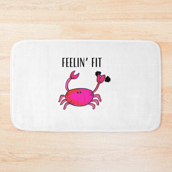 Item preview, FEELIN’ FIT CRAB PINK FUNNY WHITE BACKGROUND BAR BELL designed and sold by EllieMonroe.