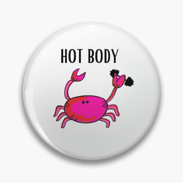 Item preview, HOT BODY CRAB PINK FUNNY WHITE BACKGROUND BAR BELL designed and sold by EllieMonroe.