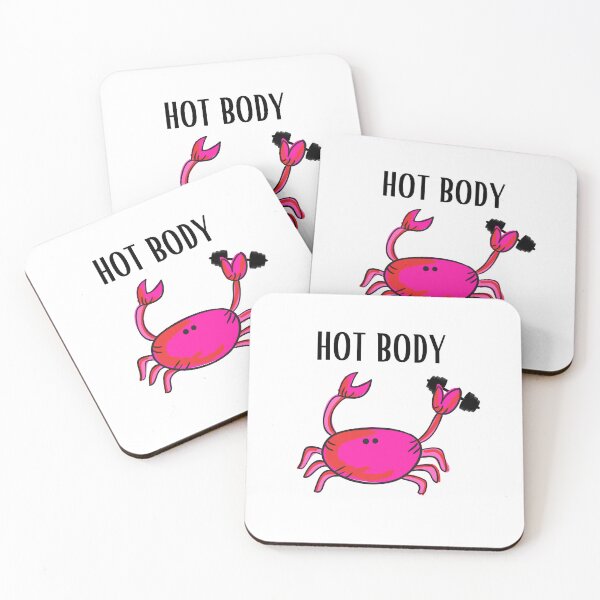 Item preview, HOT BODY CRAB PINK FUNNY WHITE BACKGROUND BAR BELL designed and sold by EllieMonroe.