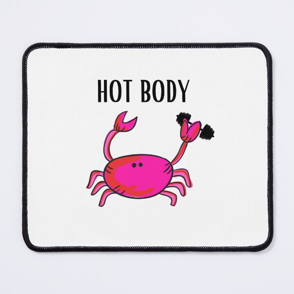 Item preview, HOT BODY CRAB PINK FUNNY WHITE BACKGROUND BAR BELL designed and sold by EllieMonroe.