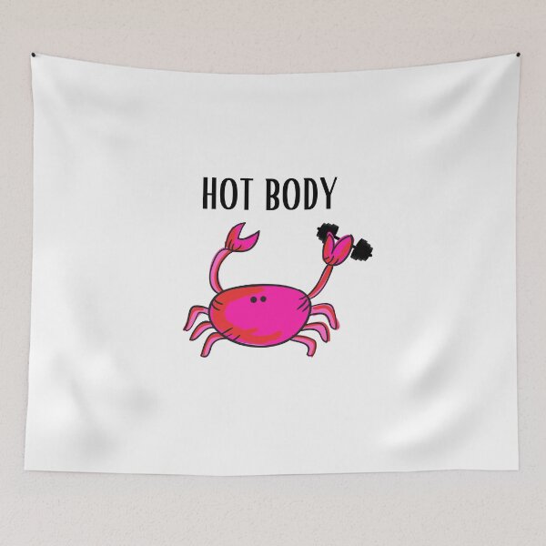 Item preview, HOT BODY CRAB PINK FUNNY WHITE BACKGROUND BAR BELL designed and sold by EllieMonroe.
