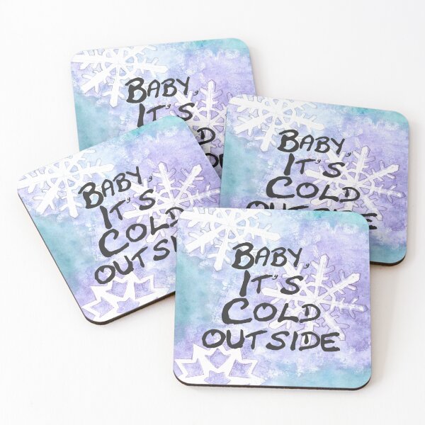 Item preview, Baby it's cold outside with Snowflakes on a blue, green and purple background designed and sold by JuliasArtWorld.