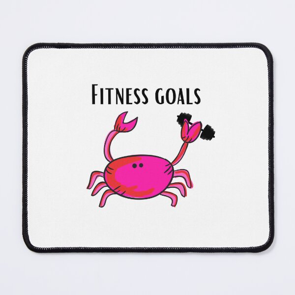 Item preview, FITNESS GOALS CRAB PINK FUNNY WHITE BACKGROUND BAR BELL designed and sold by EllieMonroe.