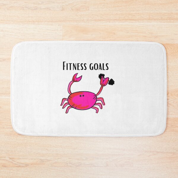 Item preview, FITNESS GOALS CRAB PINK FUNNY WHITE BACKGROUND BAR BELL designed and sold by EllieMonroe.