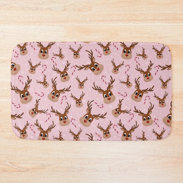 Item preview, Adorable Reindeer Pink Pattern Candy Cane Sparkling Snowflakes designed and sold by WeArePear.