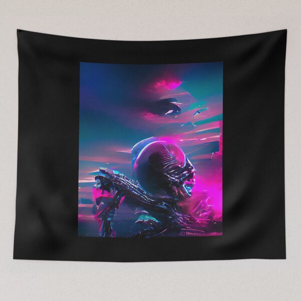 Aperçu de l'œuvre Art extraterrestre abstrait. Couleurs néon Synthwave créée et vendue par Neo-Expression.