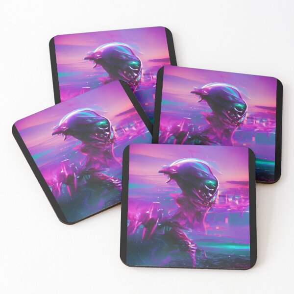 Aperçu de l'œuvre Art extraterrestre abstrait. Couleurs néon Synthwave créée et vendue par Neo-Expression.