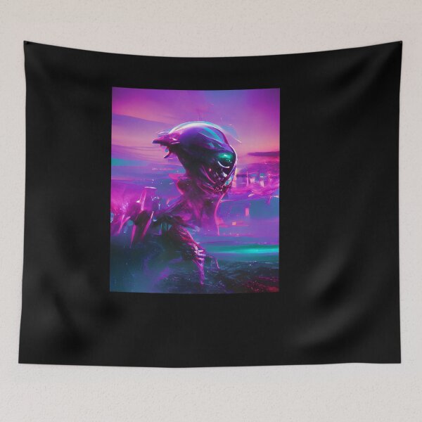 Aperçu de l'œuvre Art extraterrestre abstrait. Couleurs néon Synthwave créée et vendue par Neo-Expression.