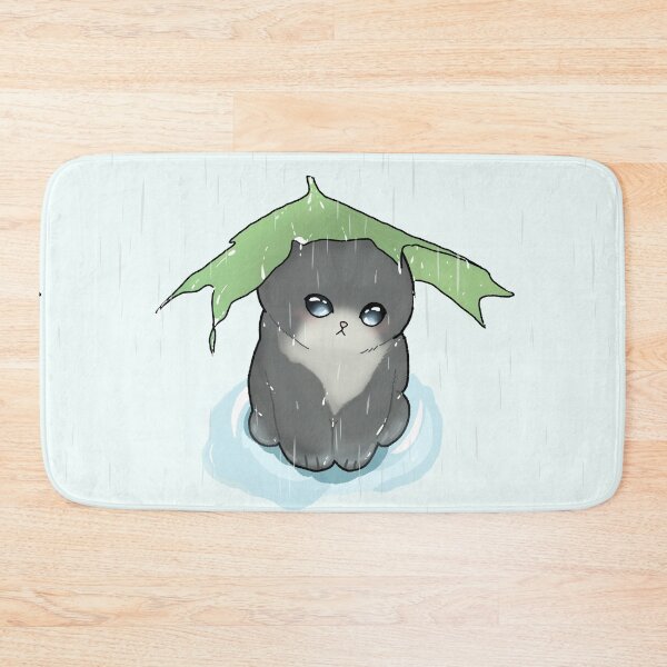Item preview, Cute cat sitting in rain kawaii blue aesthetic  designed and sold by Loveartse.