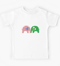 US-Brasilien Freundschaft Elefanten Kinder T-Shirt