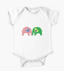 U.S.-Brazil Friendship Elephants One Piece - Short Sleeve