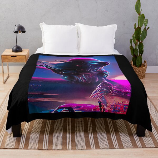 Aperçu de l'œuvre Art abstrait extraterrestre. Couleurs néon Synthwave créée et vendue par Neo-Expression.
