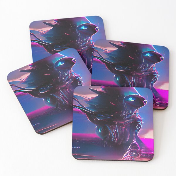 Aperçu de l'œuvre Art abstrait extraterrestre. Couleurs néon Synthwave créée et vendue par Neo-Expression.