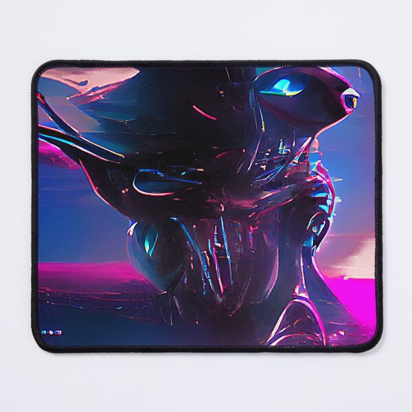 Aperçu de l'œuvre Art abstrait extraterrestre. Couleurs néon Synthwave créée et vendue par Neo-Expression.