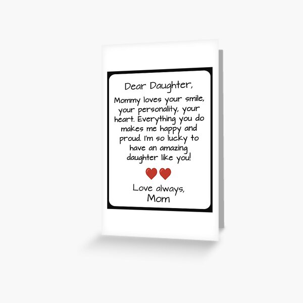 Dear Daughter Quote Greeting Card For Sale By Rebrose Redbubble 