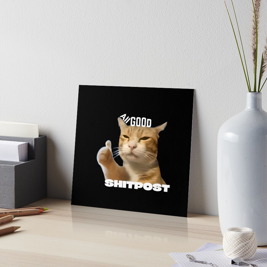 Cat Shitpost meme Art Board Print for Sale by Season's Store