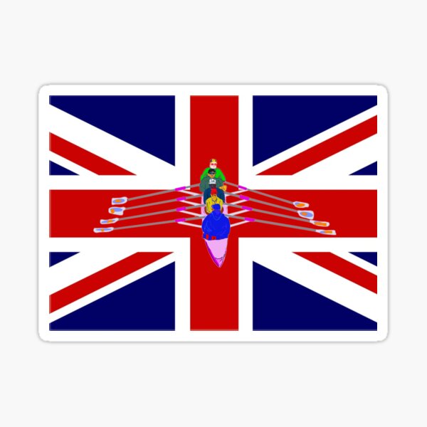 "Rowers Rowing on English Flag" Sticker for Sale by images2delight