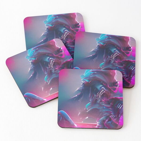 Aperçu de l'œuvre Art extraterrestre abstrait. Couleurs néon Synthwave créée et vendue par Neo-Expression.