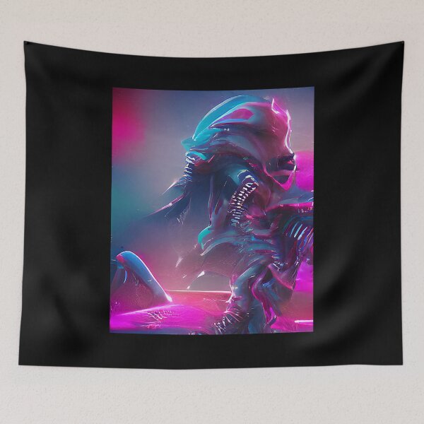 Aperçu de l'œuvre Art extraterrestre abstrait. Couleurs néon Synthwave créée et vendue par Neo-Expression.