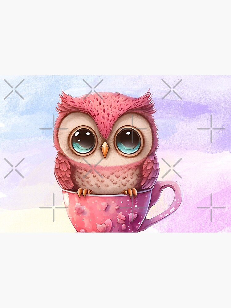 A Cute Fuzzy Owl with an Adorable Little Hat - Cute Owl - Posters and Art  Prints