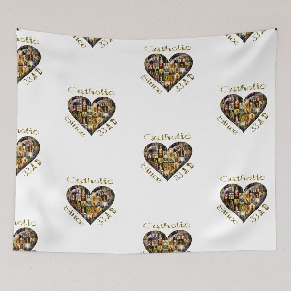Item preview, Catholic Since 33 AD Cross Virgin Mary & Saints designed and sold by hispanicworld.
