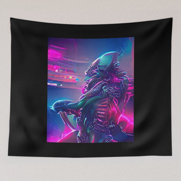 Aperçu de l'œuvre Art extraterrestre abstrait. Couleurs néon Synthwave créée et vendue par Neo-Expression.