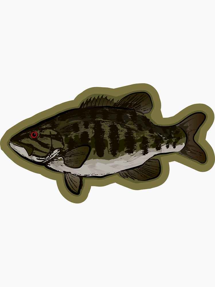 Smallmouth Bass Digital Drawing Sticker for Sale by CJ Reed