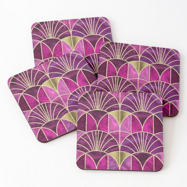 Item preview, Art Deco Splendid Luxury Elegant Retro Design Opulent Fuchsia Pink With Gold  designed and sold by artsandsoul.