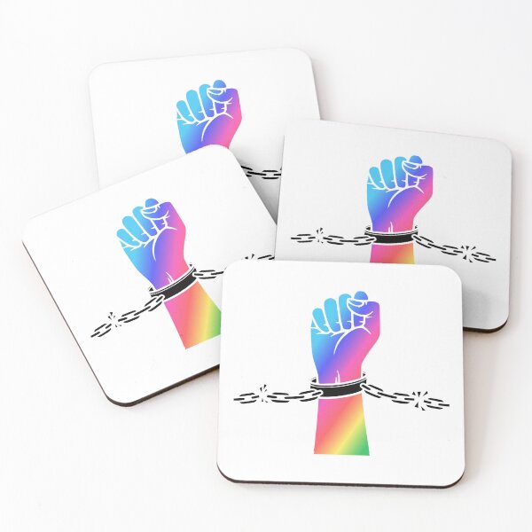 Item preview, Rainbow Solidarity Fist With Shackles designed and sold by everything4eva.