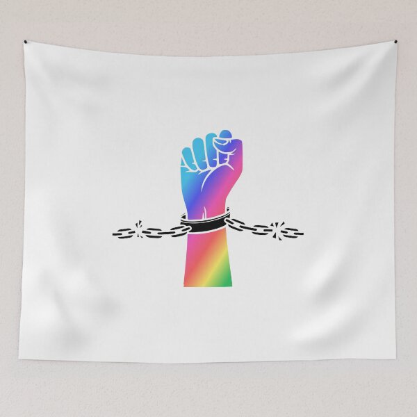 Item preview, Rainbow Solidarity Fist With Shackles designed and sold by everything4eva.